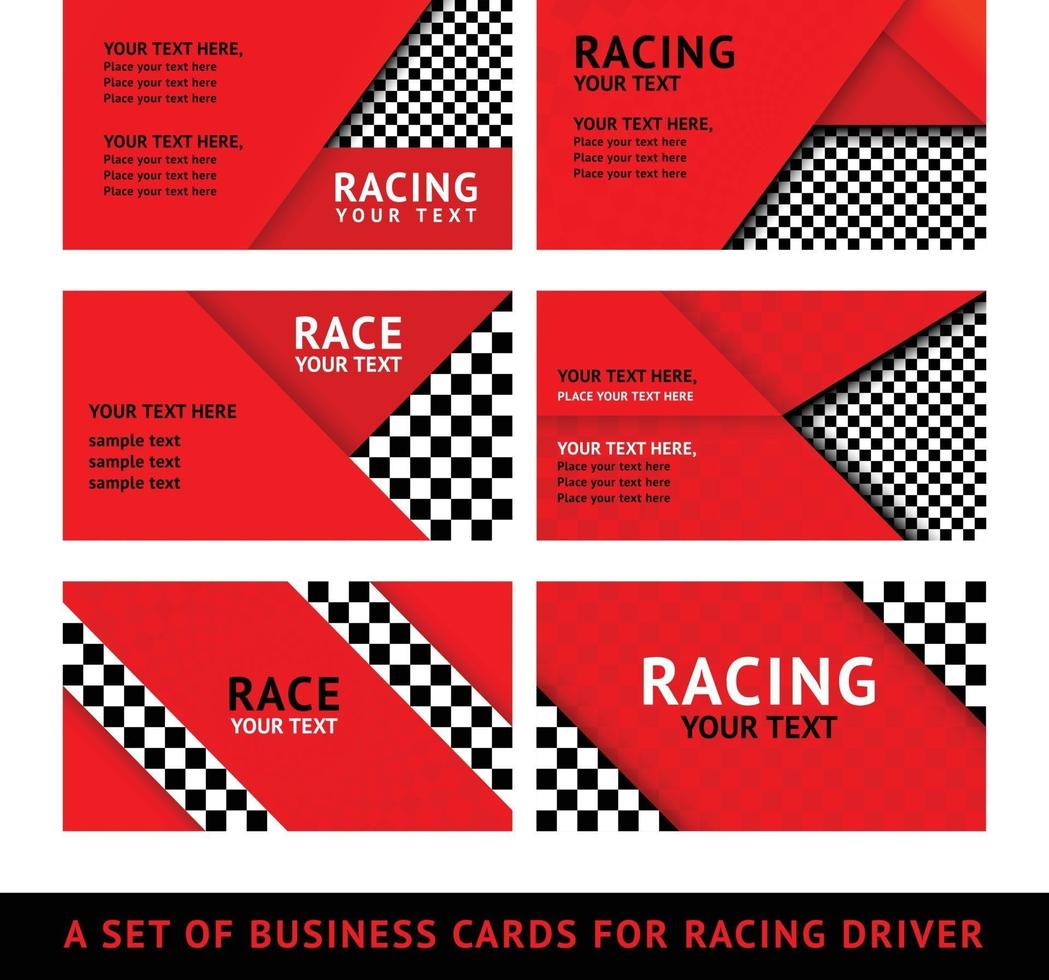 racing driver business card vector