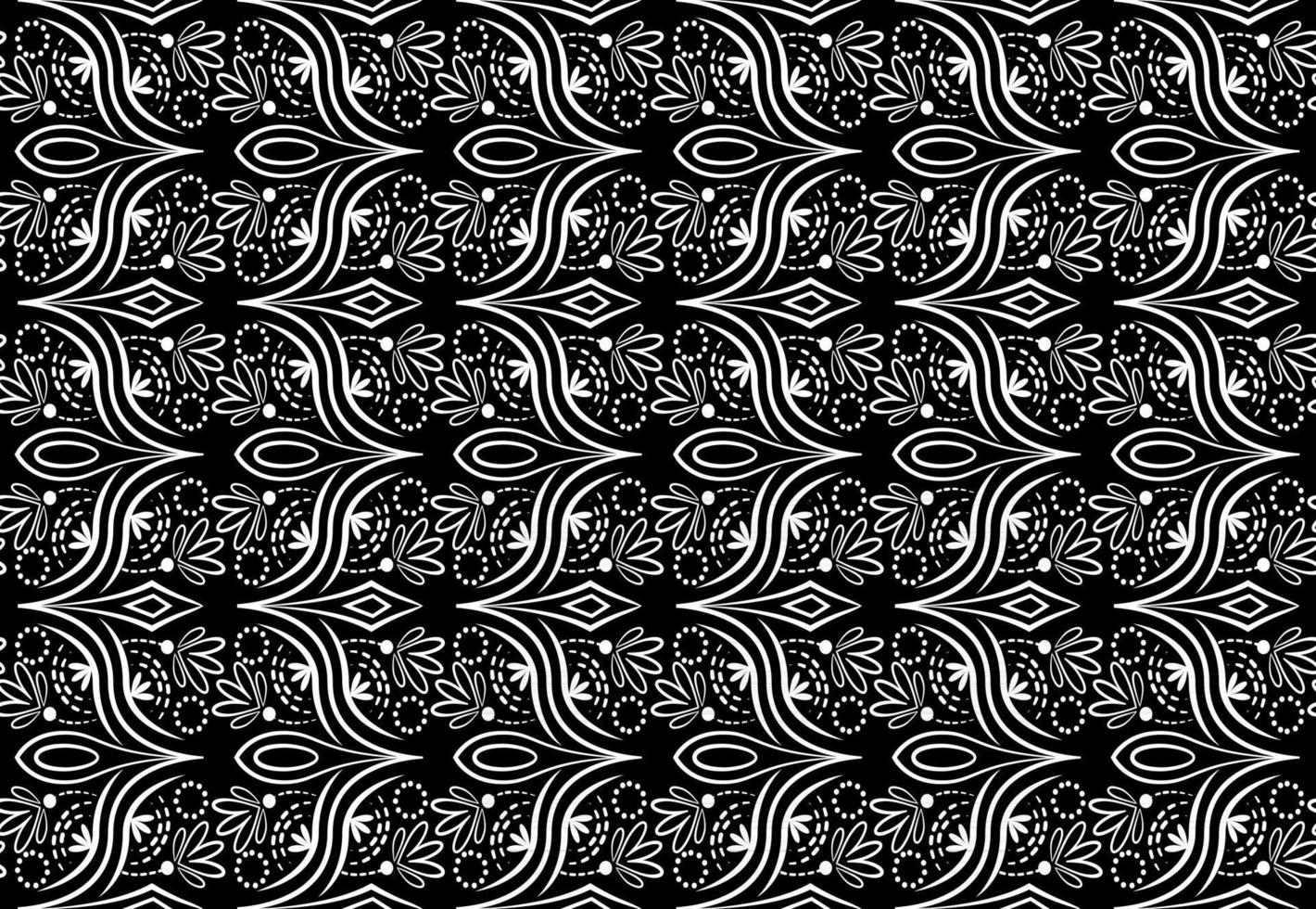 abstract seamless pattern, black floral vector pattern