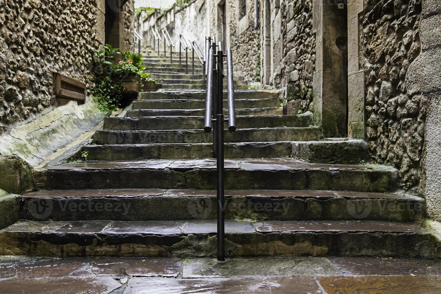 Typical stairs of Lisbon in Portugal photo