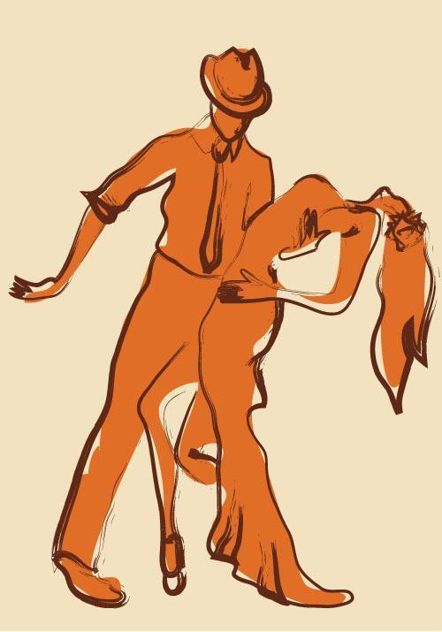 Couple dance vector illustration