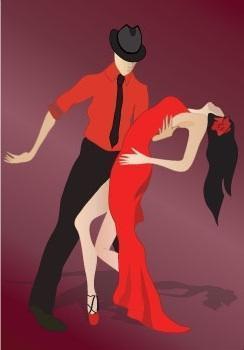 Couple dance vector illustration