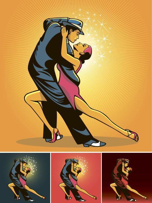 Couple dance vector illustration