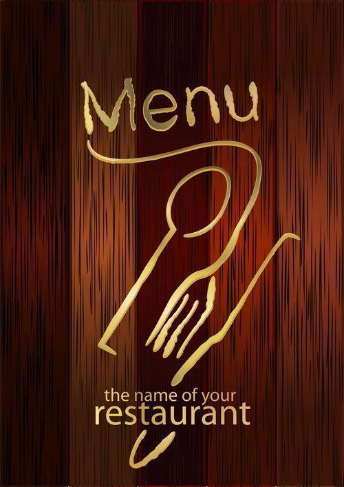 menu wooden texture background vector