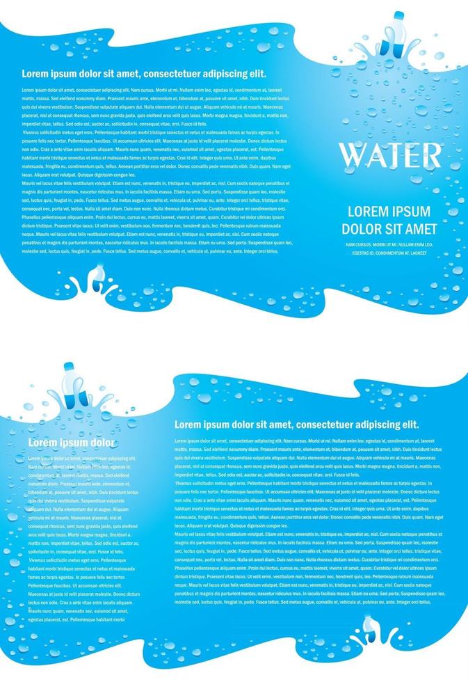 water aqua splash brochure design vector