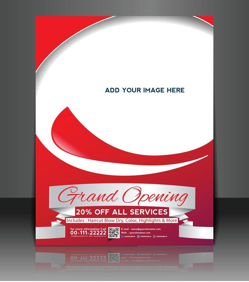 Grand opening brochure design vector