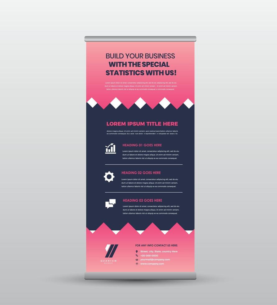 Business RollUp Banner Design or Stand Up Banner Design vector