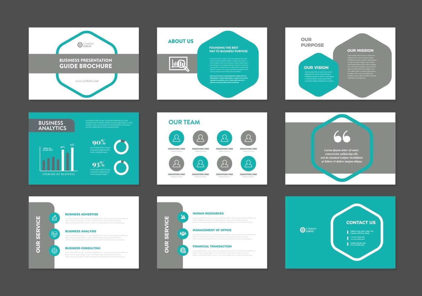 Business Presentation Brochure Guide Design or Pitch Deck sales slider vector