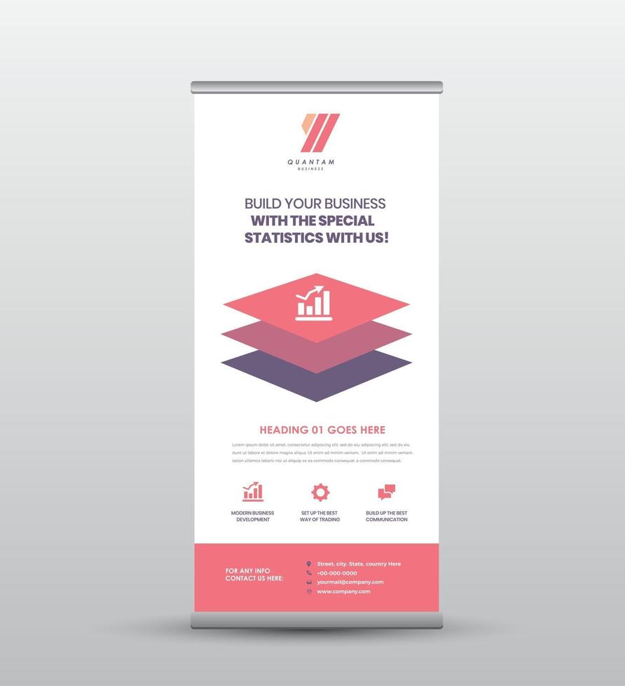 Business RollUp Banner Design or Stand Up Banner Design vector