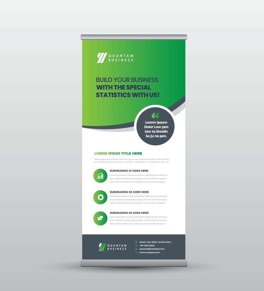 Business RollUp Banner Design or Stand Up Banner Design vector