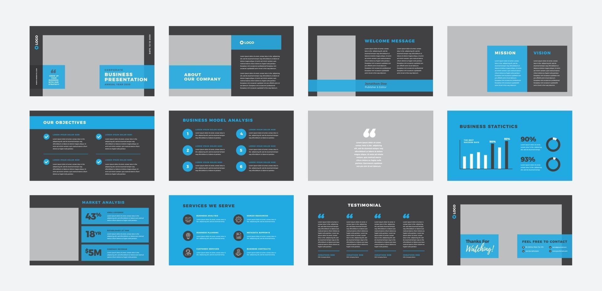 Business Presentation Brochure Guide Design or Pitch Deck sales slider vector