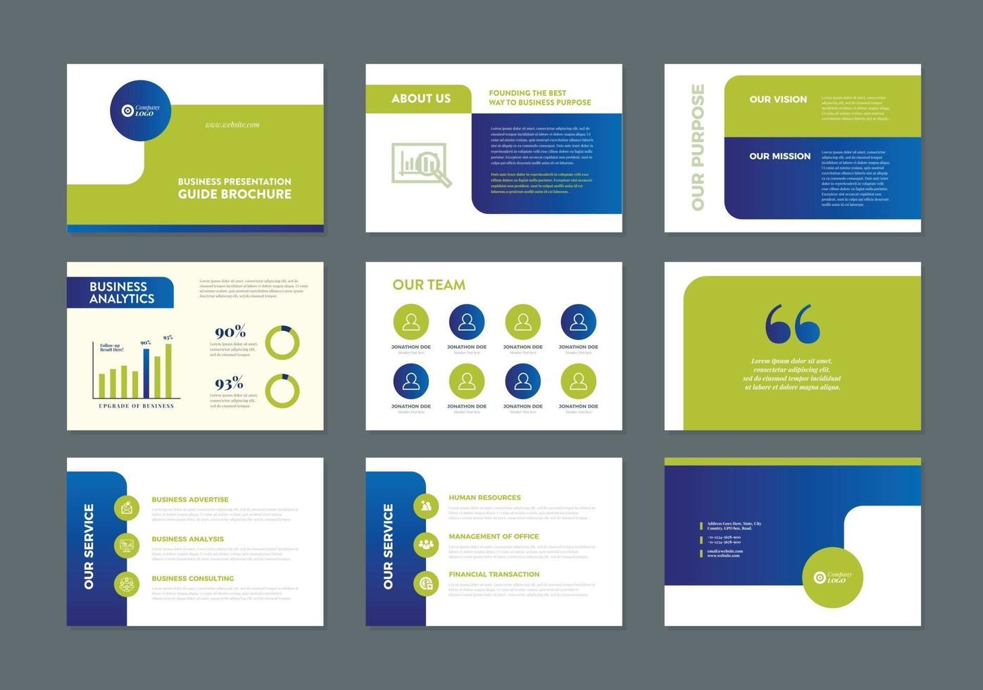 Business Presentation Brochure Guide Design or Pitch Deck sales slider vector