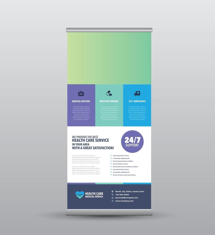 Business RollUp Banner Design or Stand Up Banner Design vector