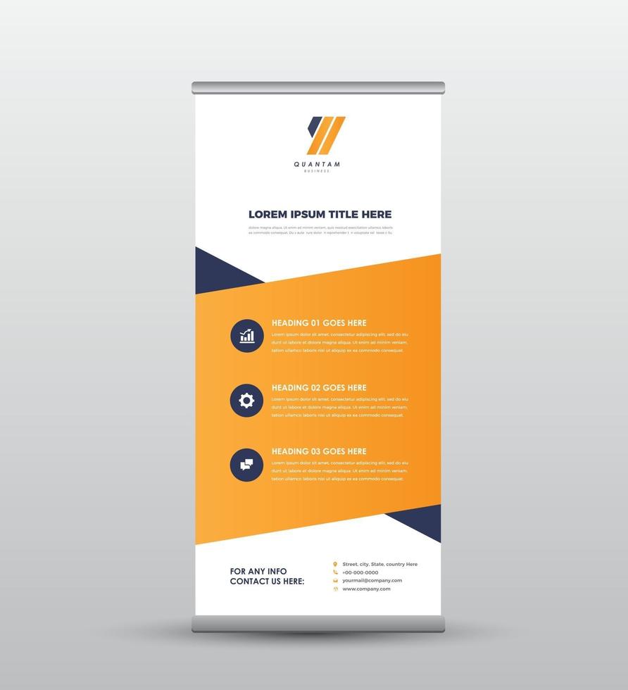 Business RollUp Banner Design or Stand Up Banner Design vector