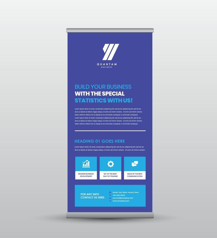 Business RollUp Banner Design or Stand Up Banner Design vector