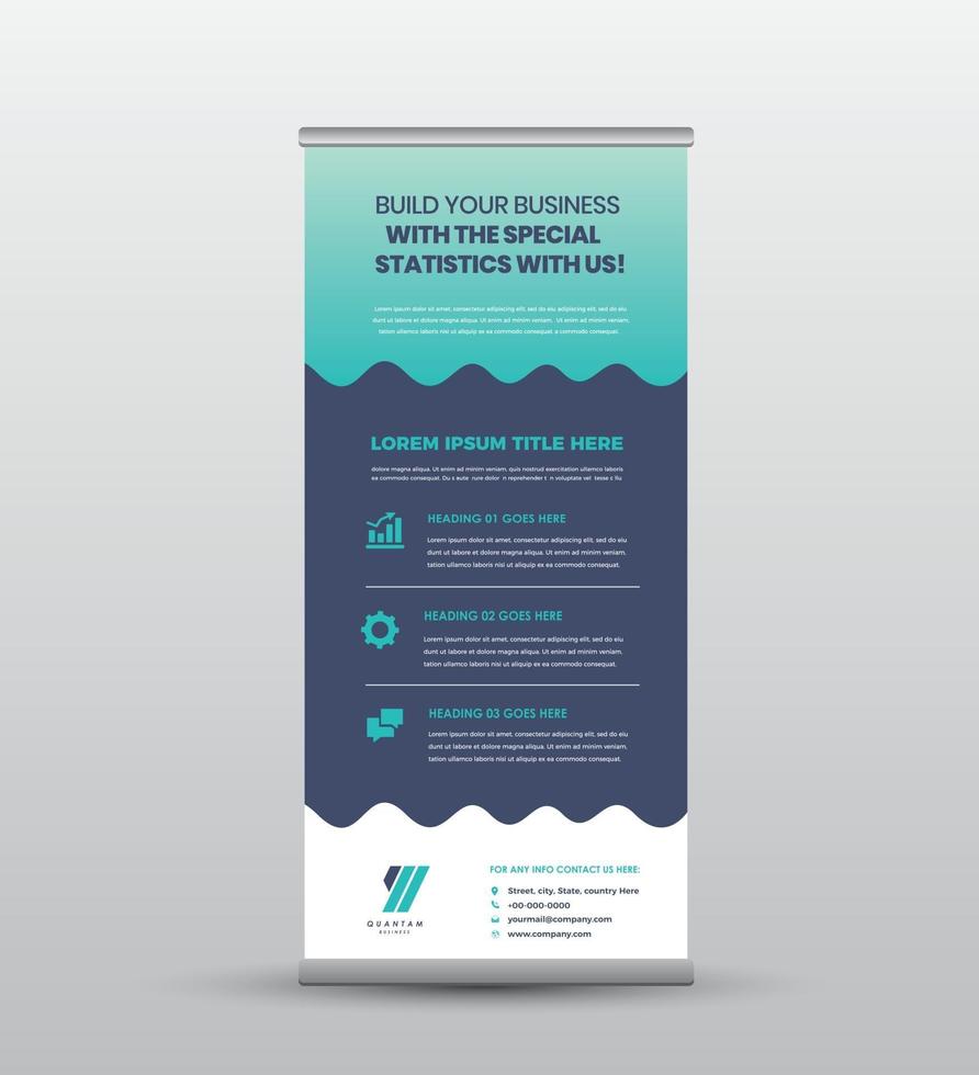 Business RollUp Banner Design or Stand Up Banner Design vector