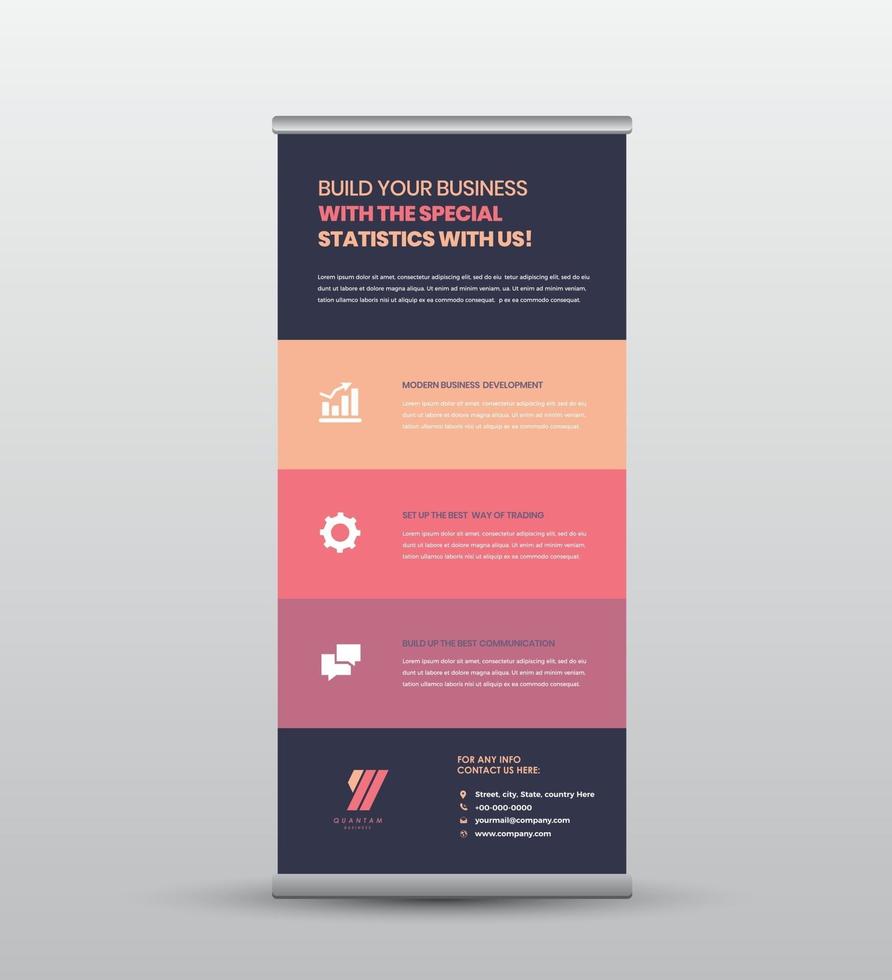 Business RollUp Banner Design or Stand Up Banner Design vector