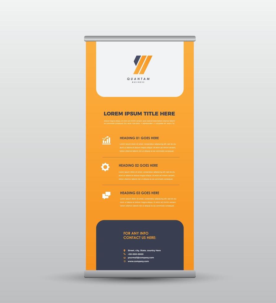 diseño de banner rollup de negocios o diseño de banner stand up vector