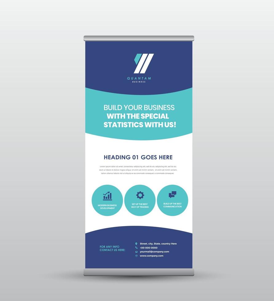 Business RollUp Banner Design or Stand Up Banner Design vector