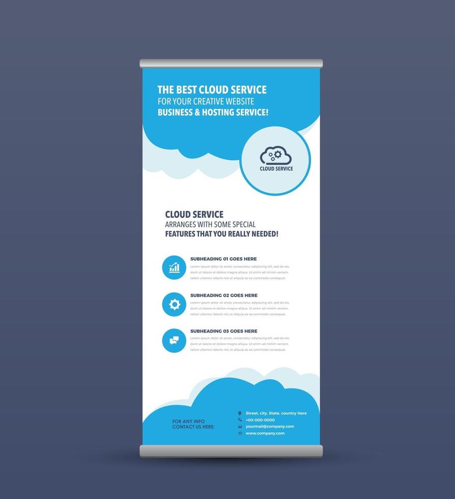 Business RollUp Banner Design or Stand Up Banner Design vector