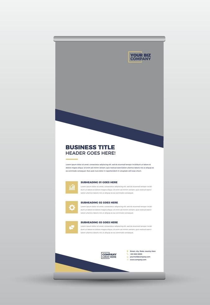 Business RollUp Banner Design or Stand Up Banner Design vector