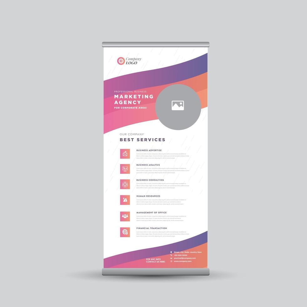 Business RollUp Banner Design or Stand Up Banner Design vector