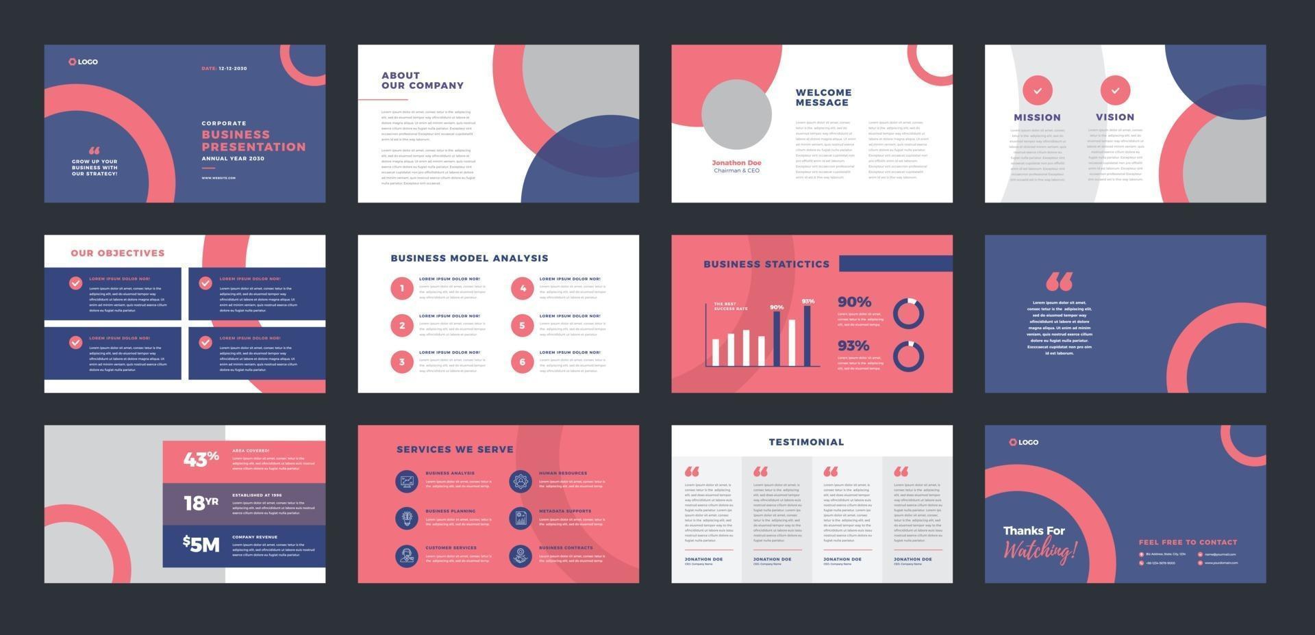 Business Presentation Brochure Guide Design or Pitch Deck sales slider vector