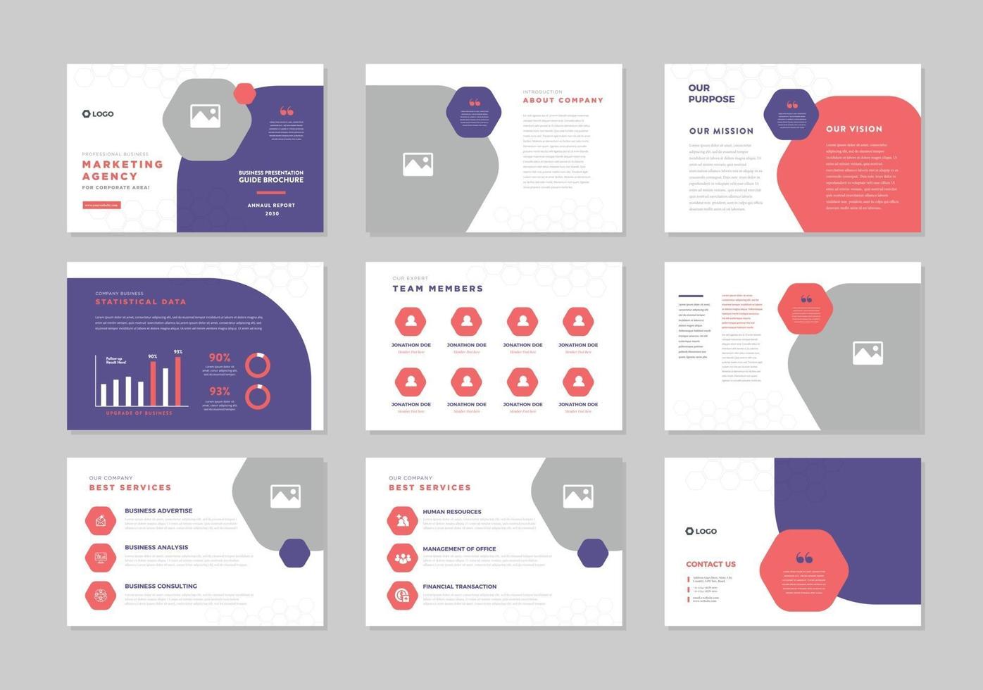 Business Presentation Brochure Guide Design or Pitch Deck sales slider vector