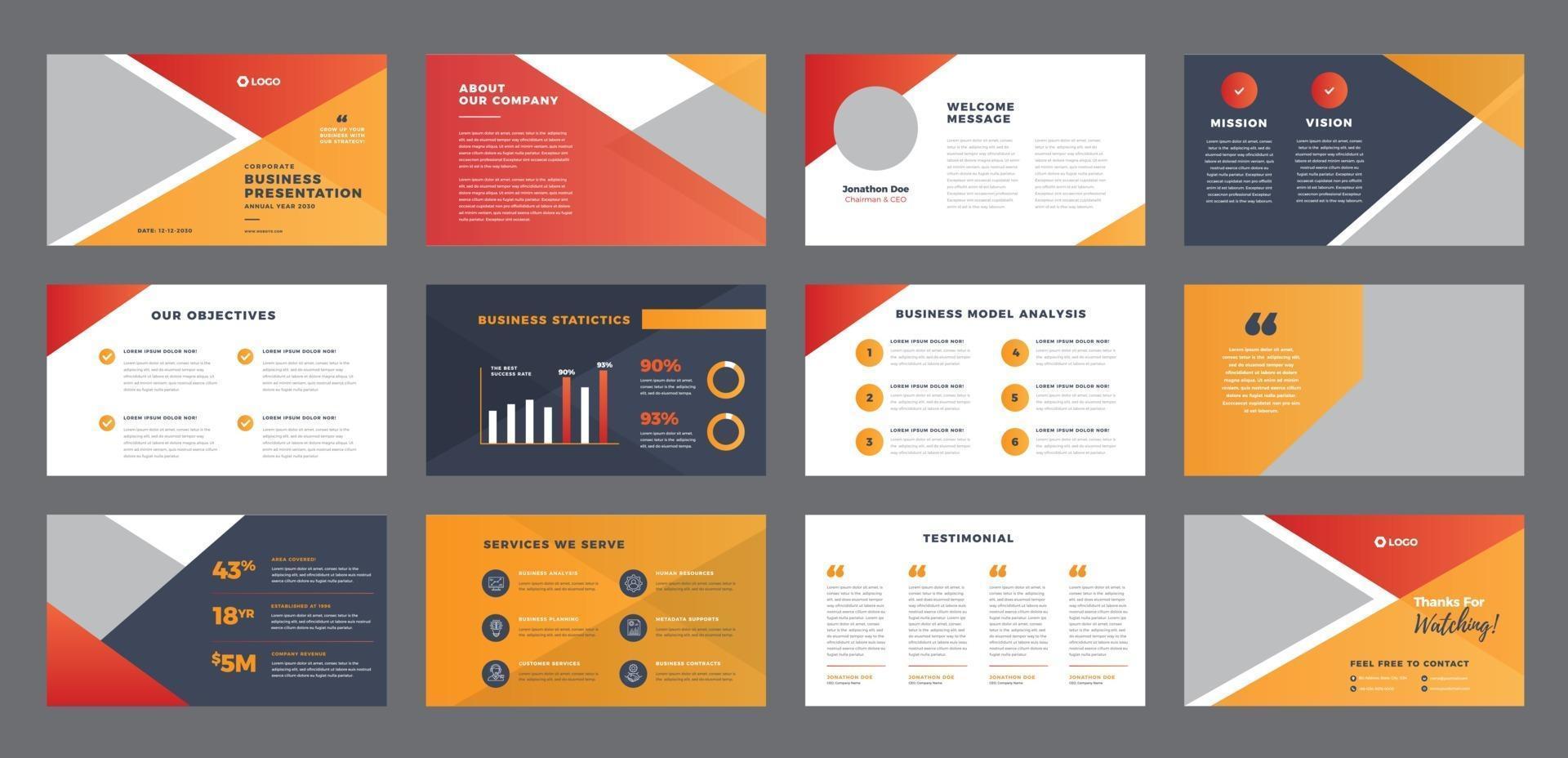 Business Presentation Brochure Guide Design or Pitch Deck sales slider vector
