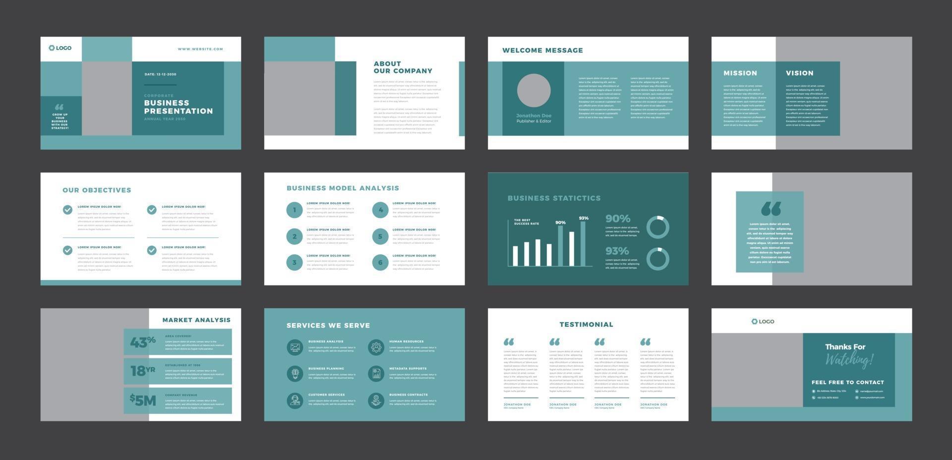 Business Presentation Brochure Guide Design or Pitch Deck sales slider vector