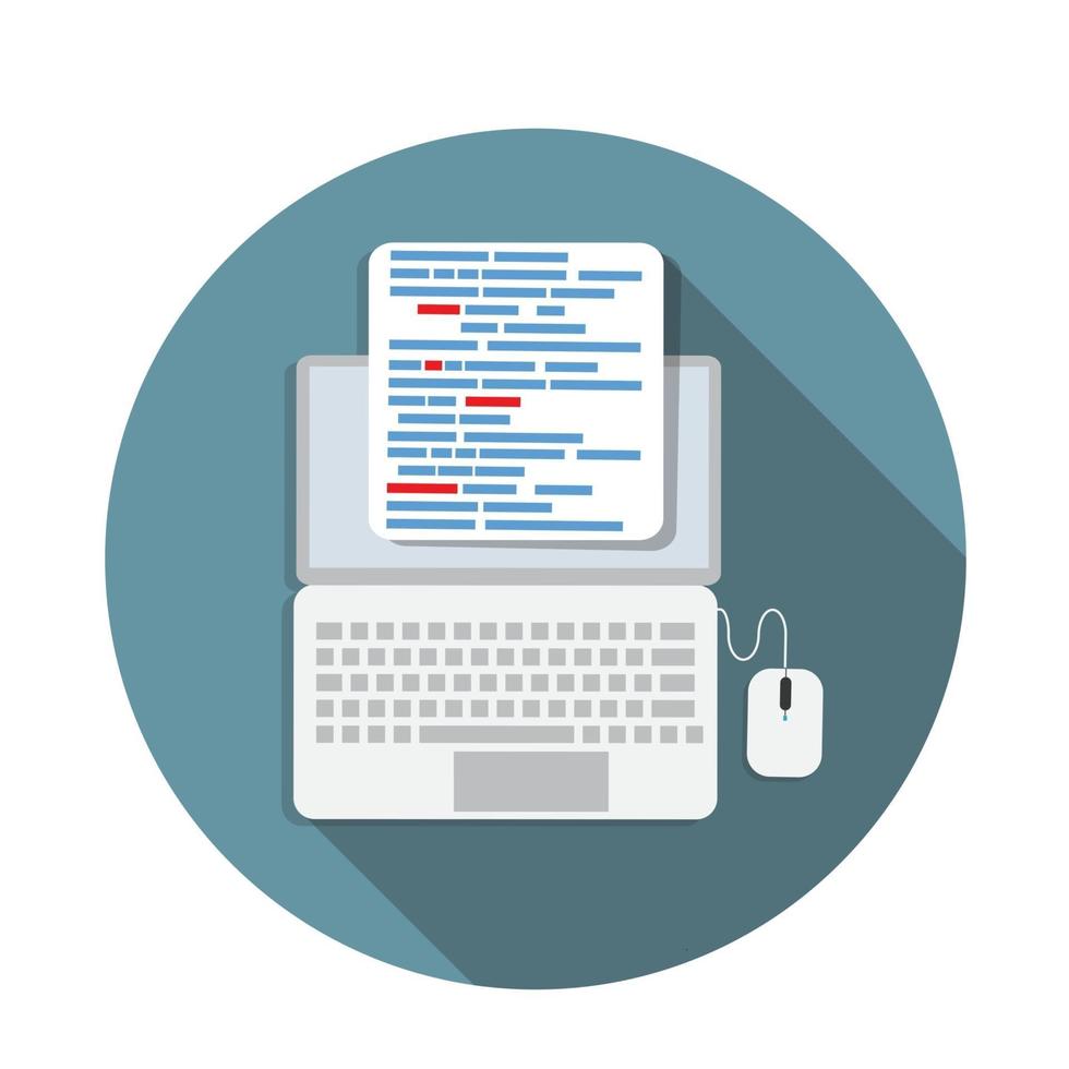 Ilustración de vector de fondo plano de concepto de codificación de programación