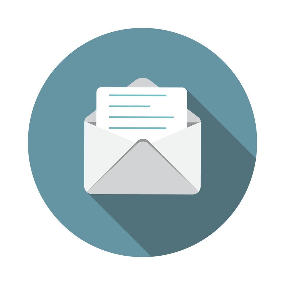 E-Mail Flat Icon with Long Shadow, Vector Illustration