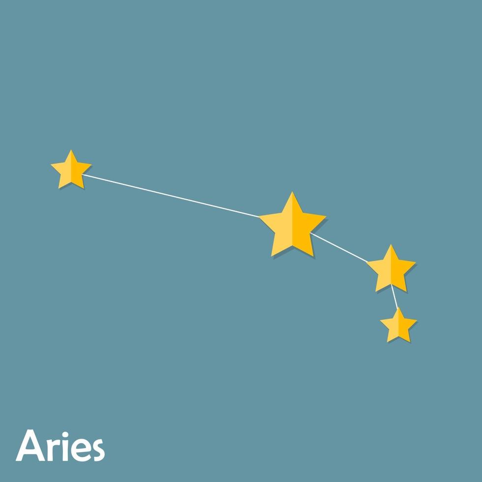 Aries Zodiac Sign of the Beautiful Bright Stars Vector Illustration