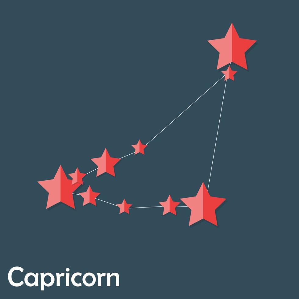 Capricorn Zodiac Sign of the Beautiful Bright Stars Vector Illustration
