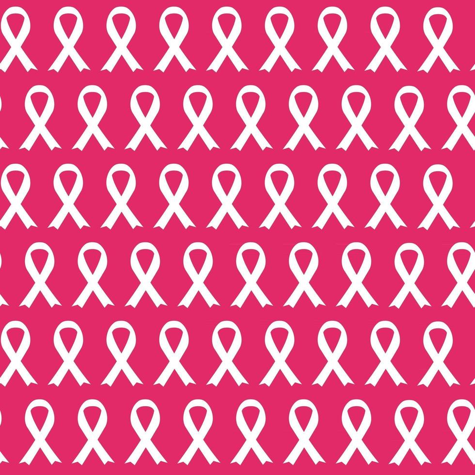 Breast Cancer Awareness Pink Ribbon Seamless Pattern Background Vector Illustration