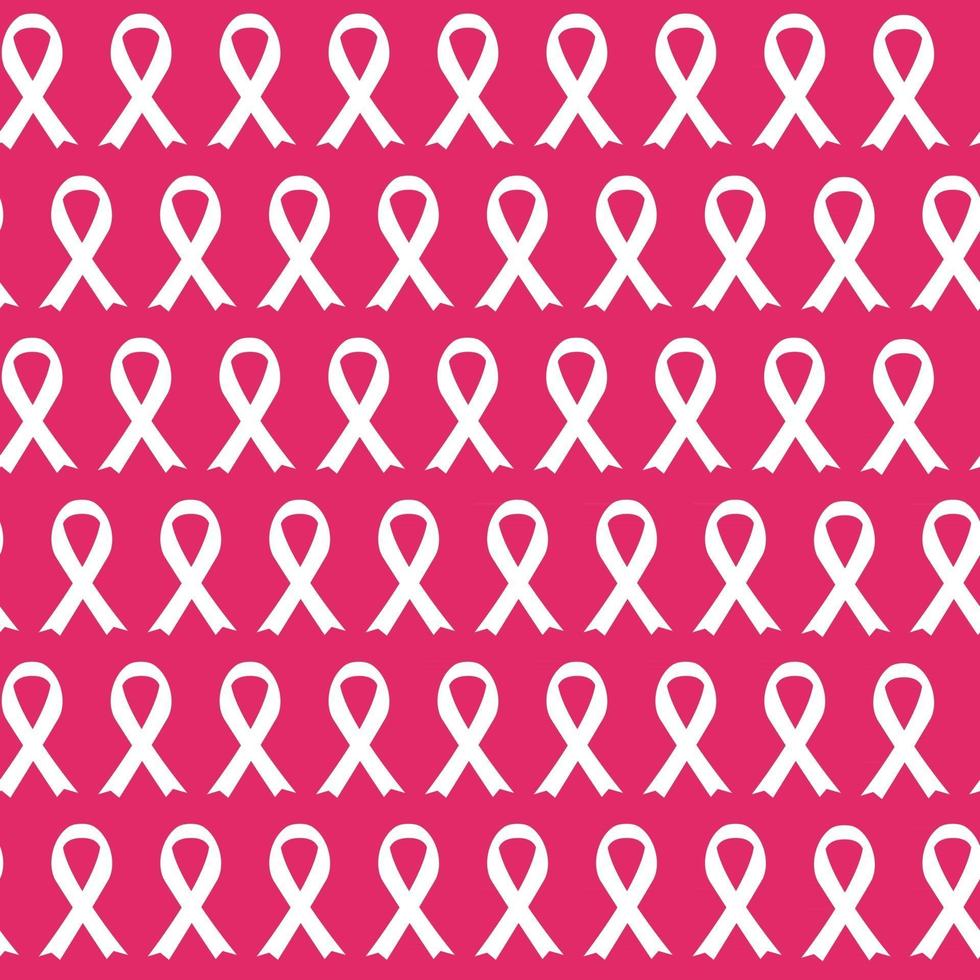 Breast Cancer Awareness Pink Ribbon Seamless Pattern Background Vector Illustration