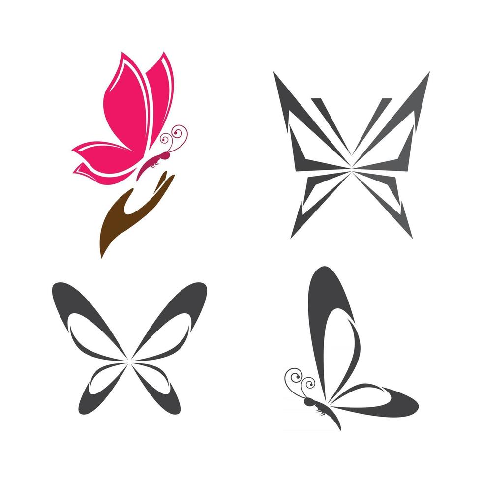 imágenes de logo de mariposa de belleza vector