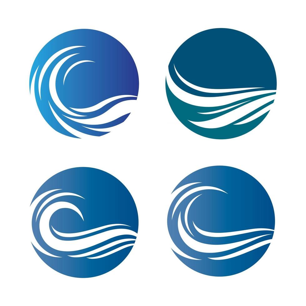 Water wave logo images vector