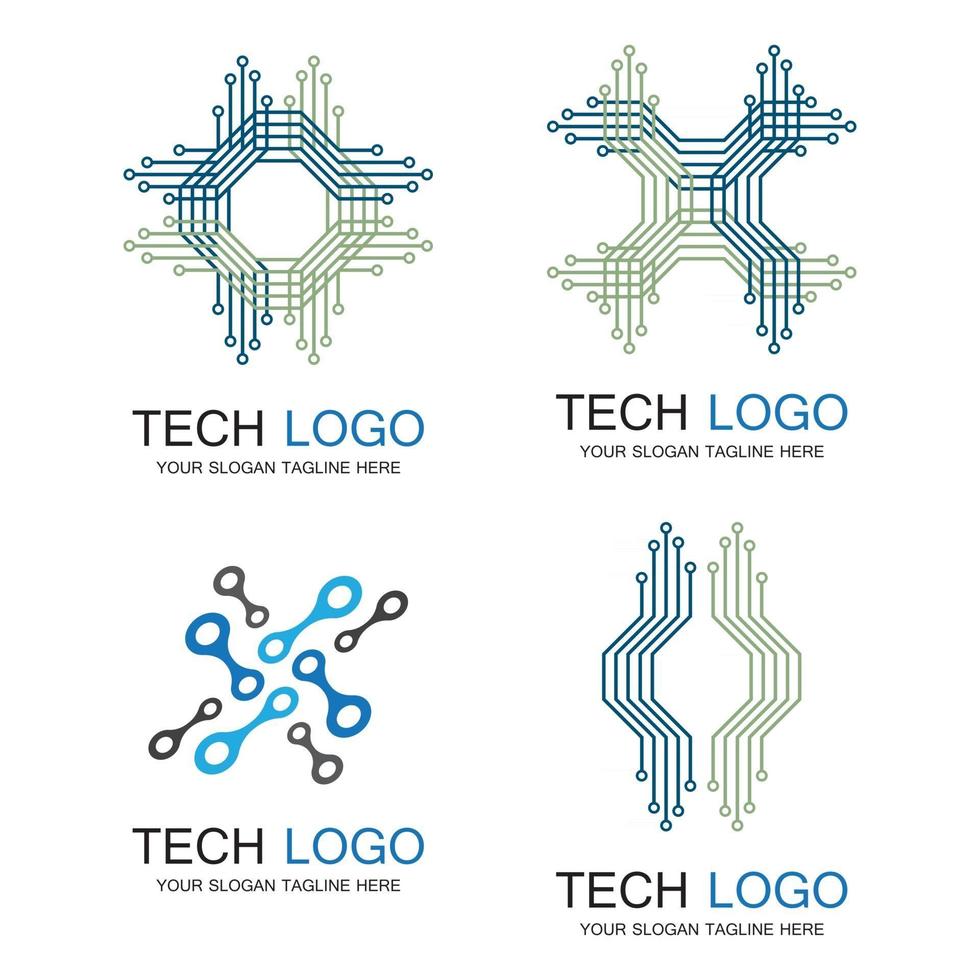 ilustración de imágenes de logotipo de tecnología vector