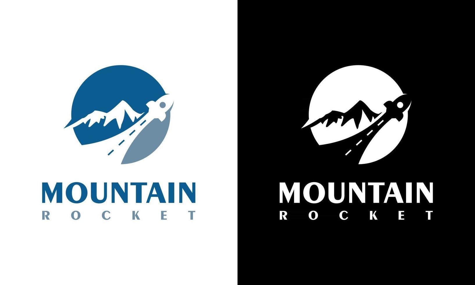 Mountain Circle Logo, highways and Rockets, Hills, Valleys vector