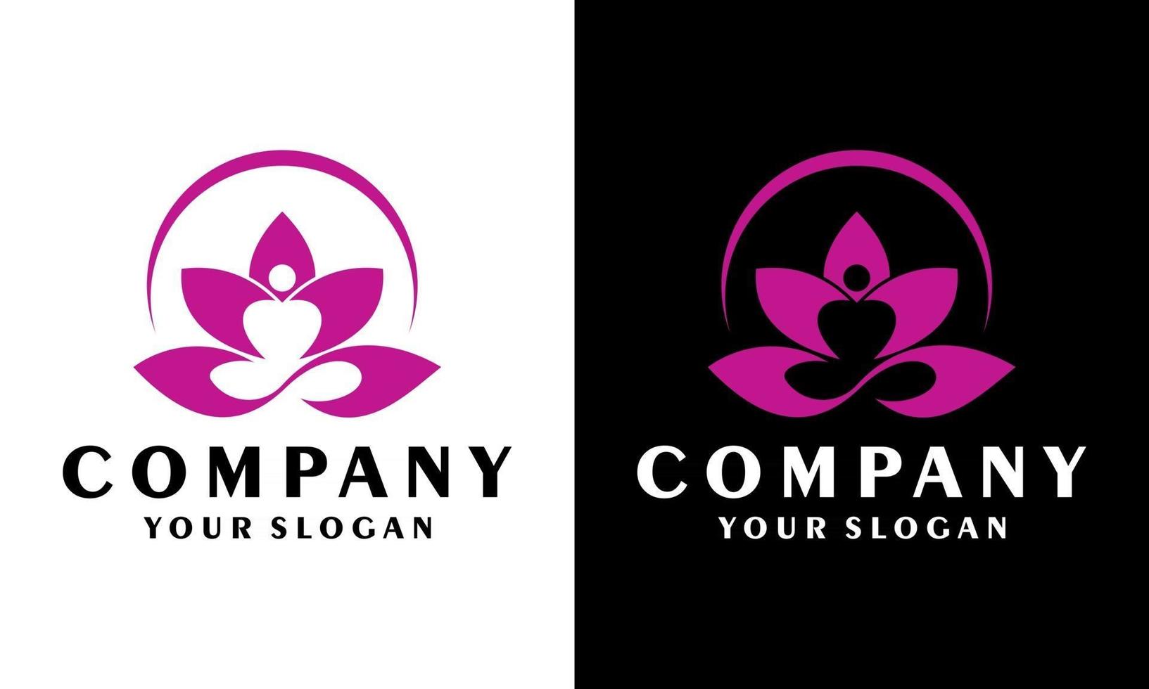 yoga pilates diseño de logotipo de empresa creativa icono de flor, loto vector