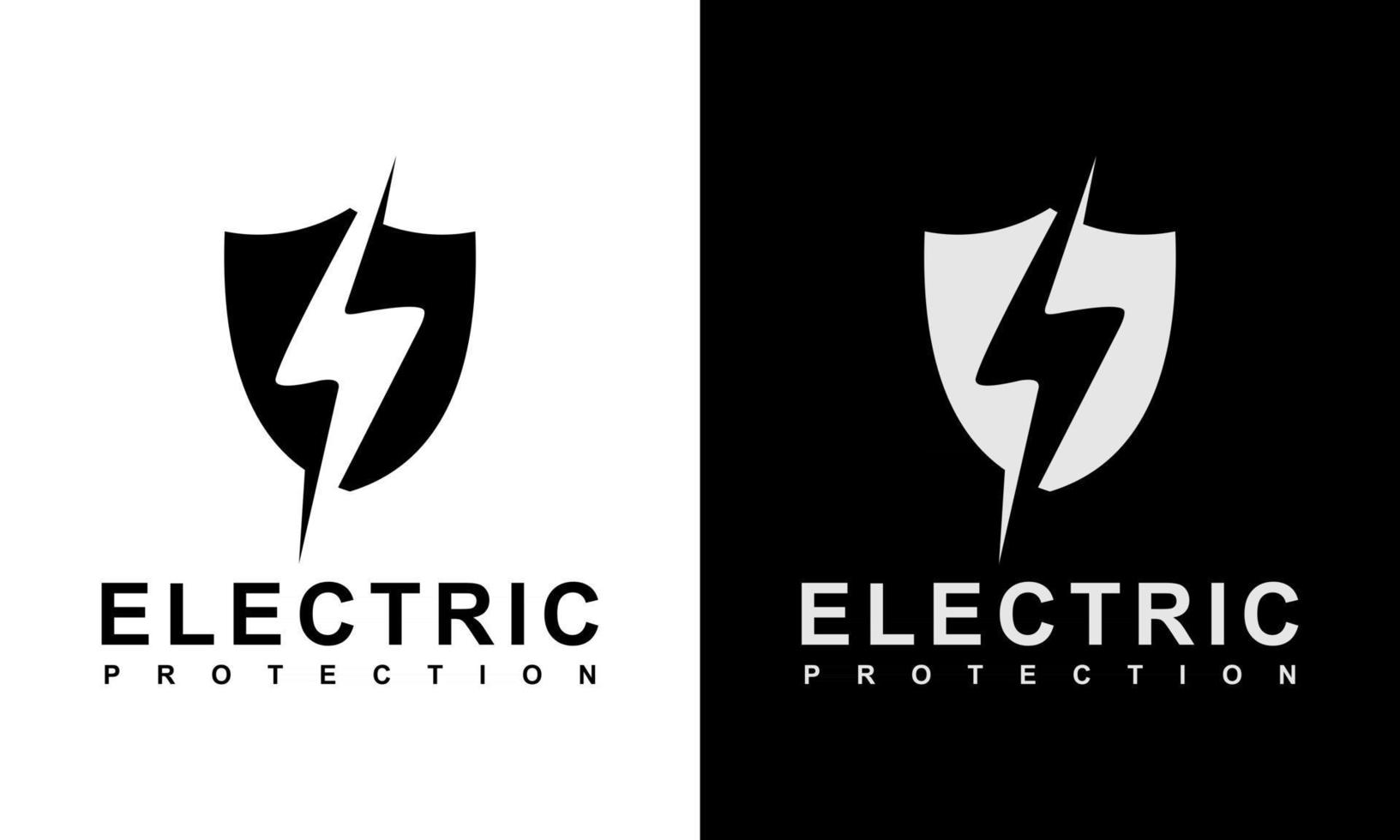 Ilustración vectorial gráfico de seguridad protección eléctrica plantilla de logotipo relámpago trueno relámpago vector