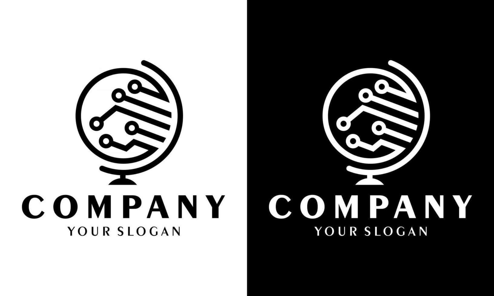 creative technology globe logo icon design. circuit technology elements. Electronic icon. logo technology. vector