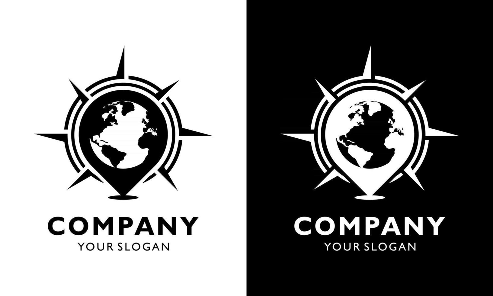 Ilustration vector graphic of  Logo design concept Vintage globe compass location icon