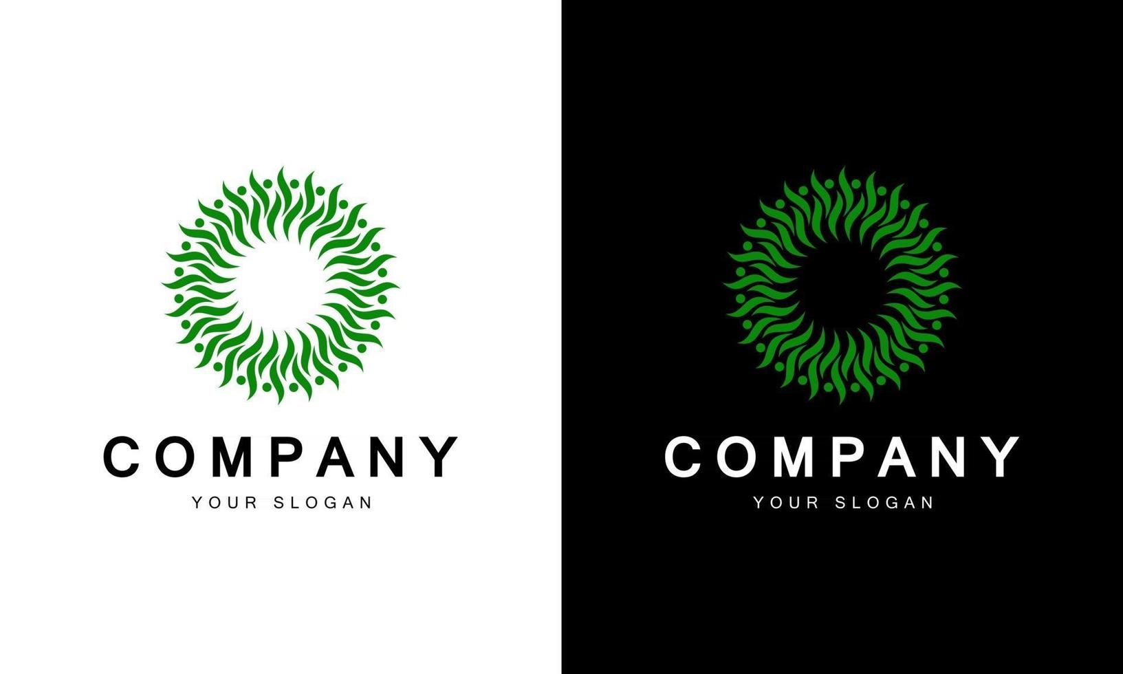 flower and leaf concept logo design vector abstrack