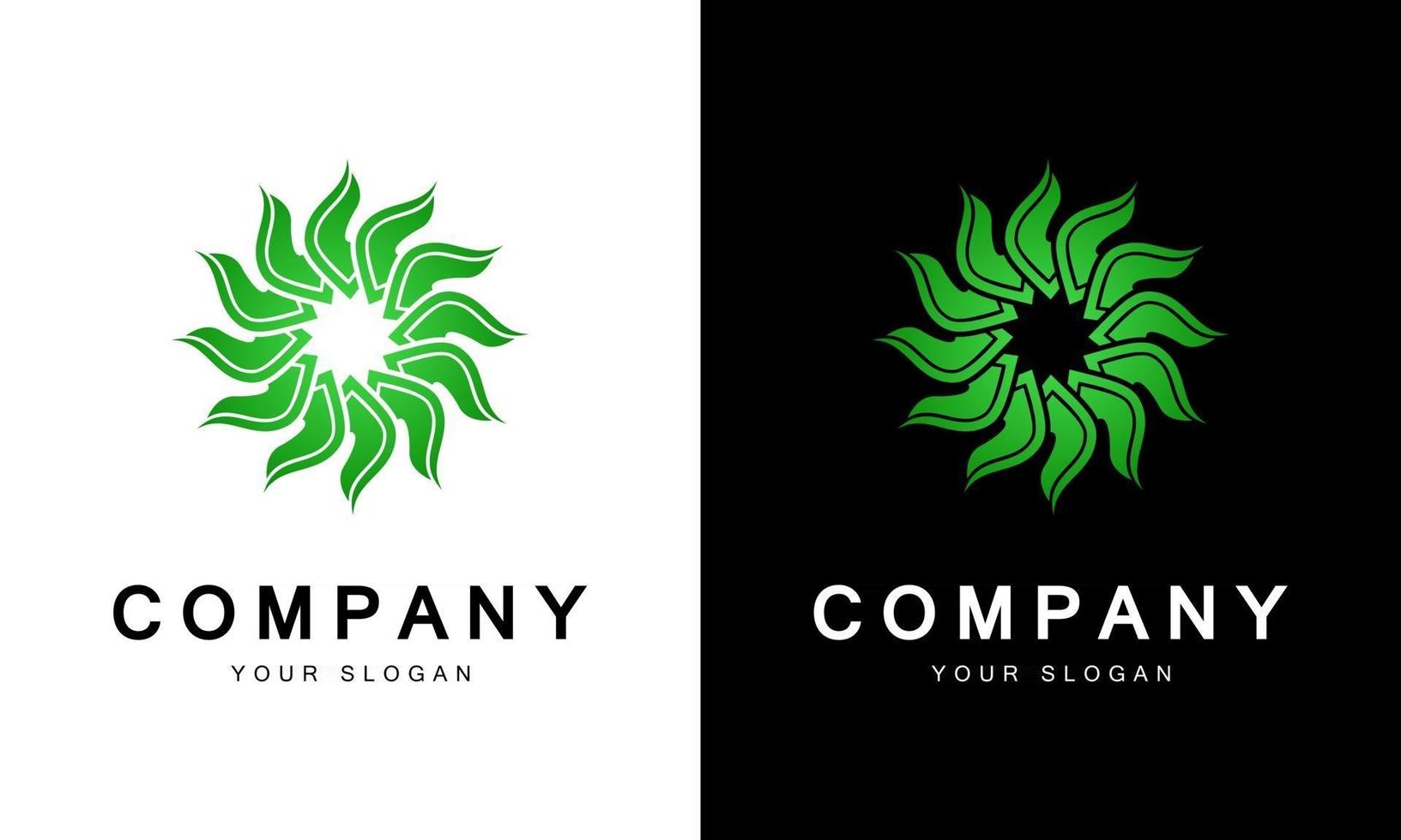 flower and leaf concept logo design abstract vector