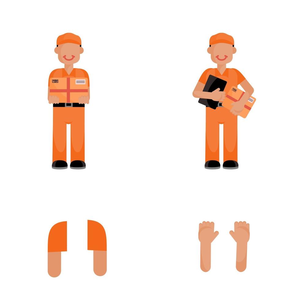 Delivery man set vector