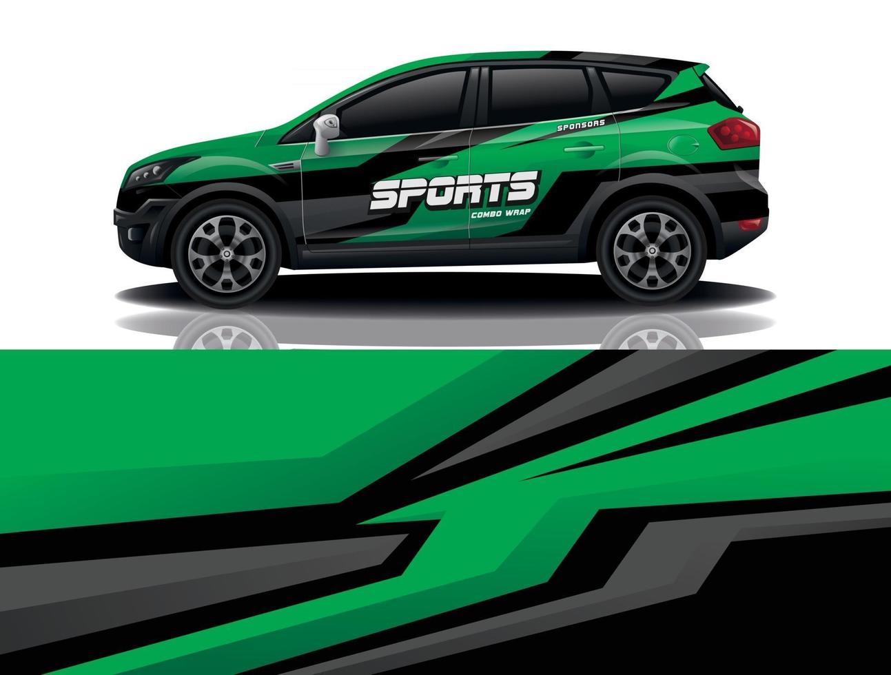 vector de diseño de envoltura de calcomanía de coche deportivo