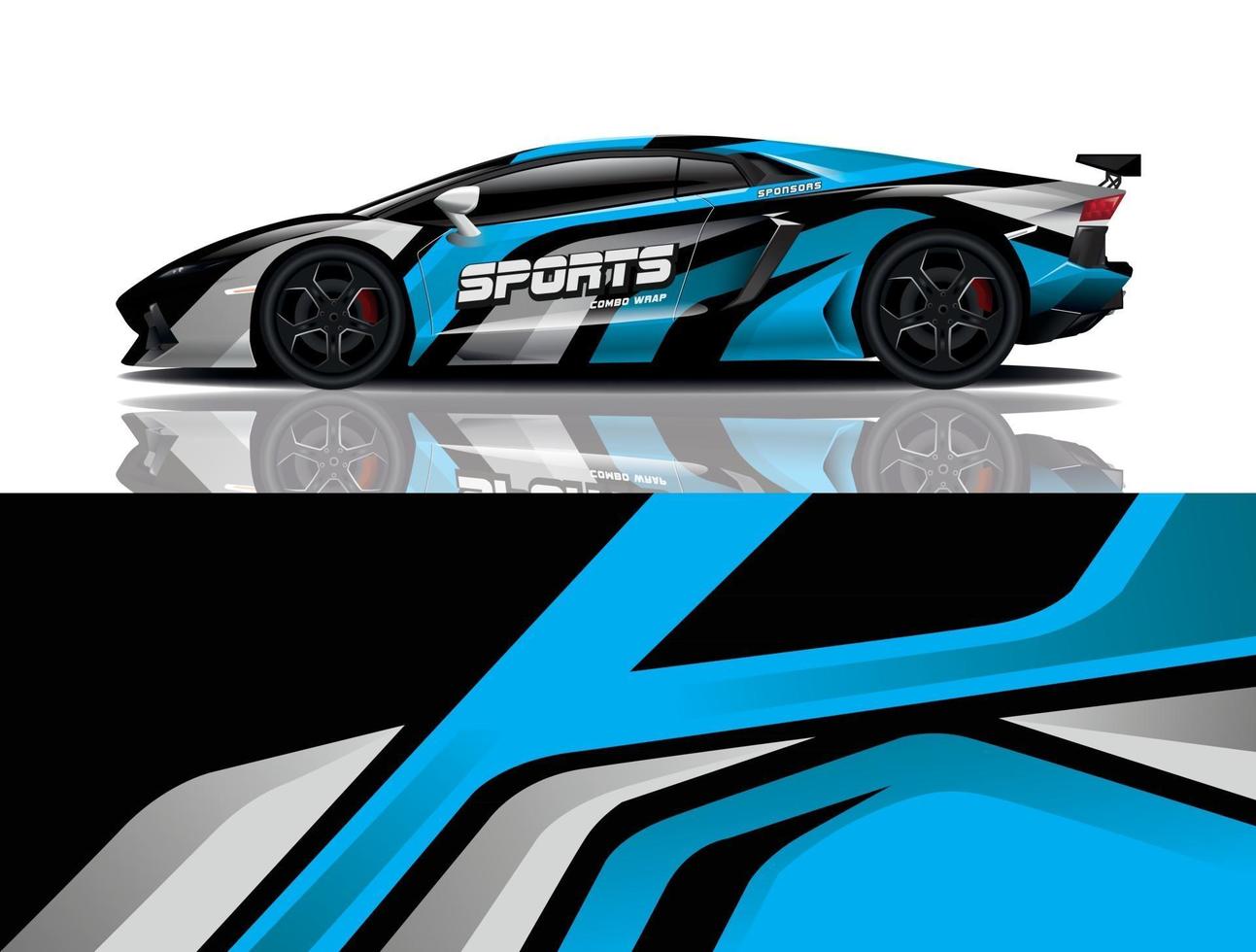 sport car decal wrap design vector