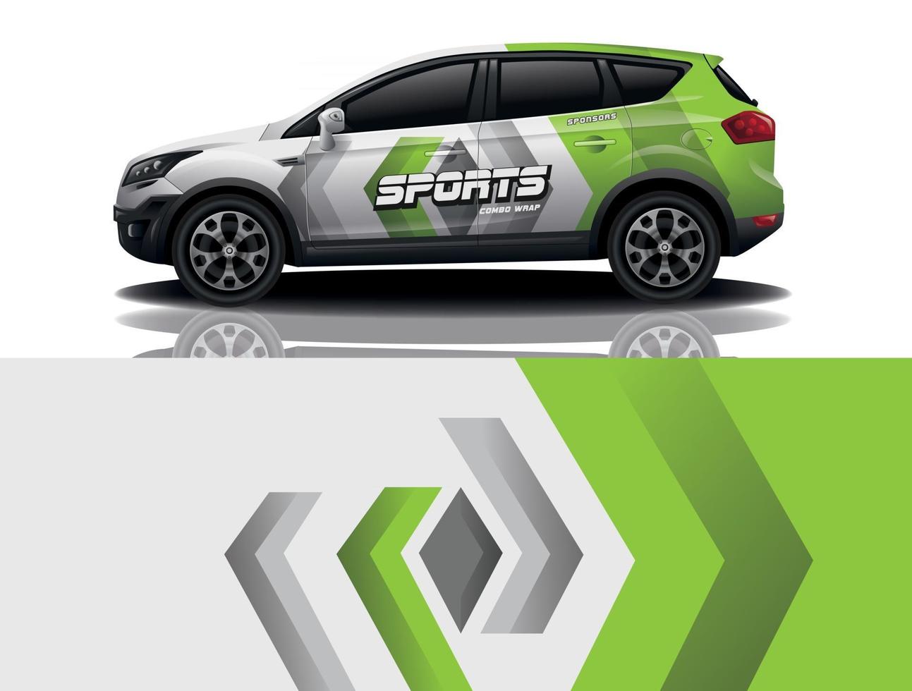 sport car decal wrap design vector