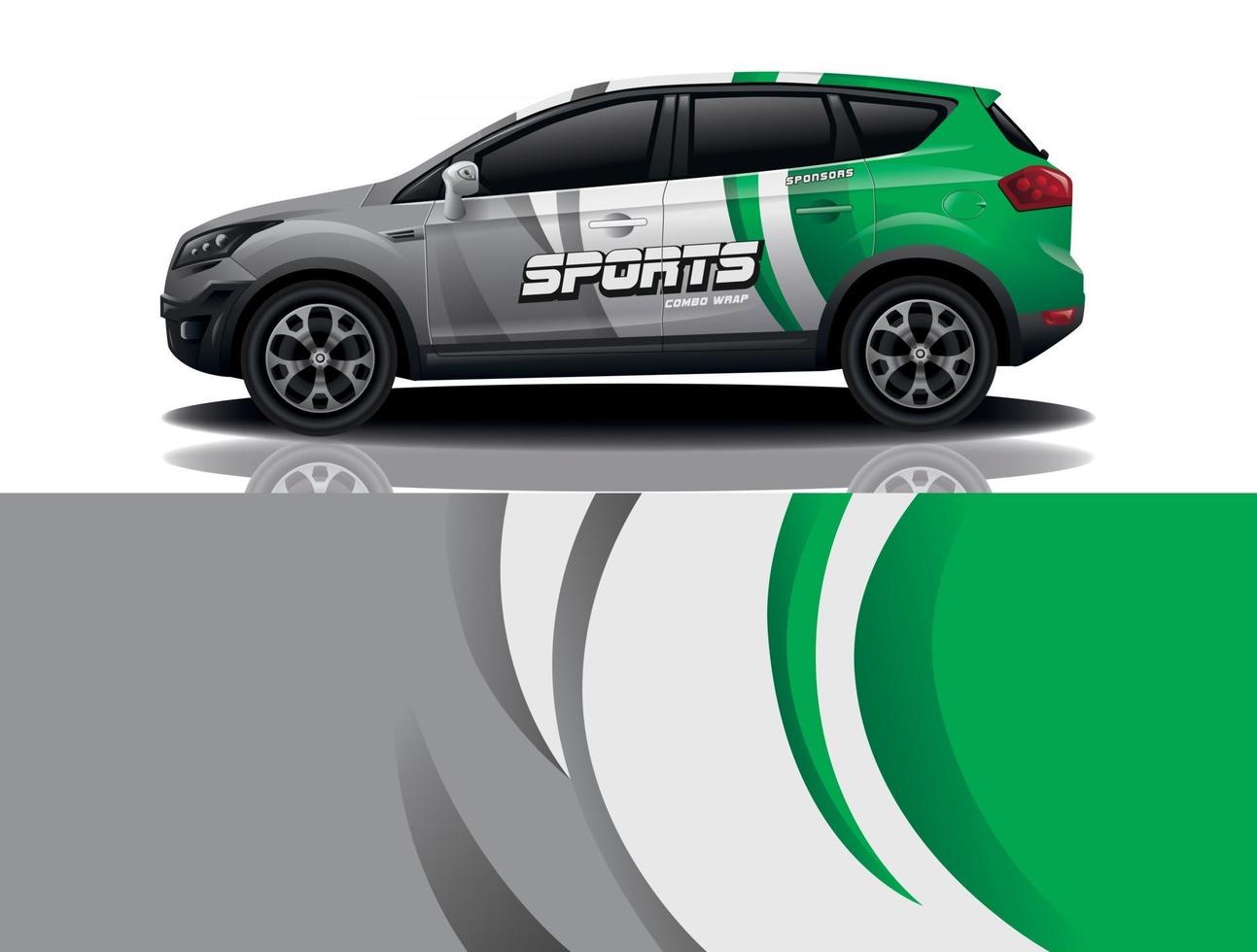 vector de diseño de envoltura de calcomanía de coche deportivo